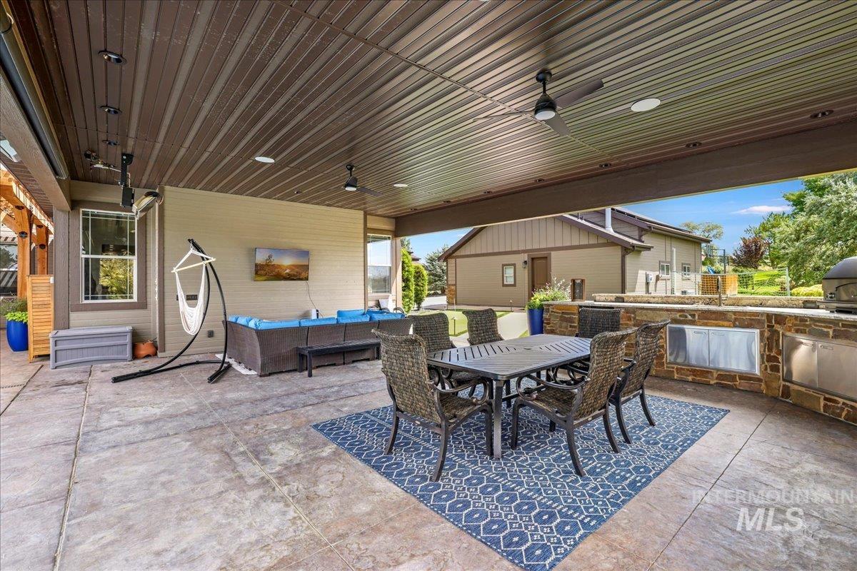 View of patio / terrace featuring area for grilling, outdoor lounge area, and outdoor dining space