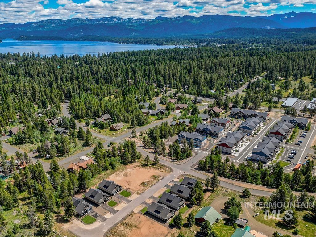 Aerial overview of property's location featuring nearby suburban area