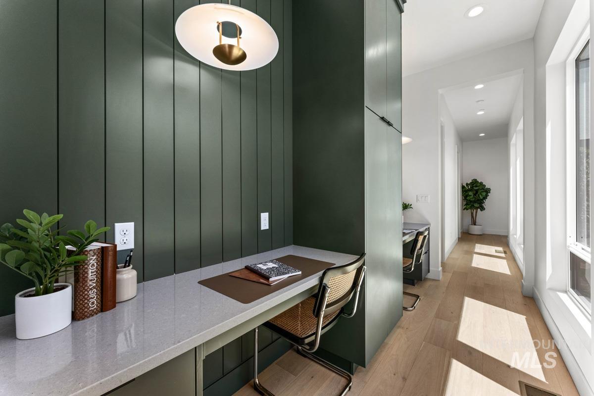 Hallway with work stations