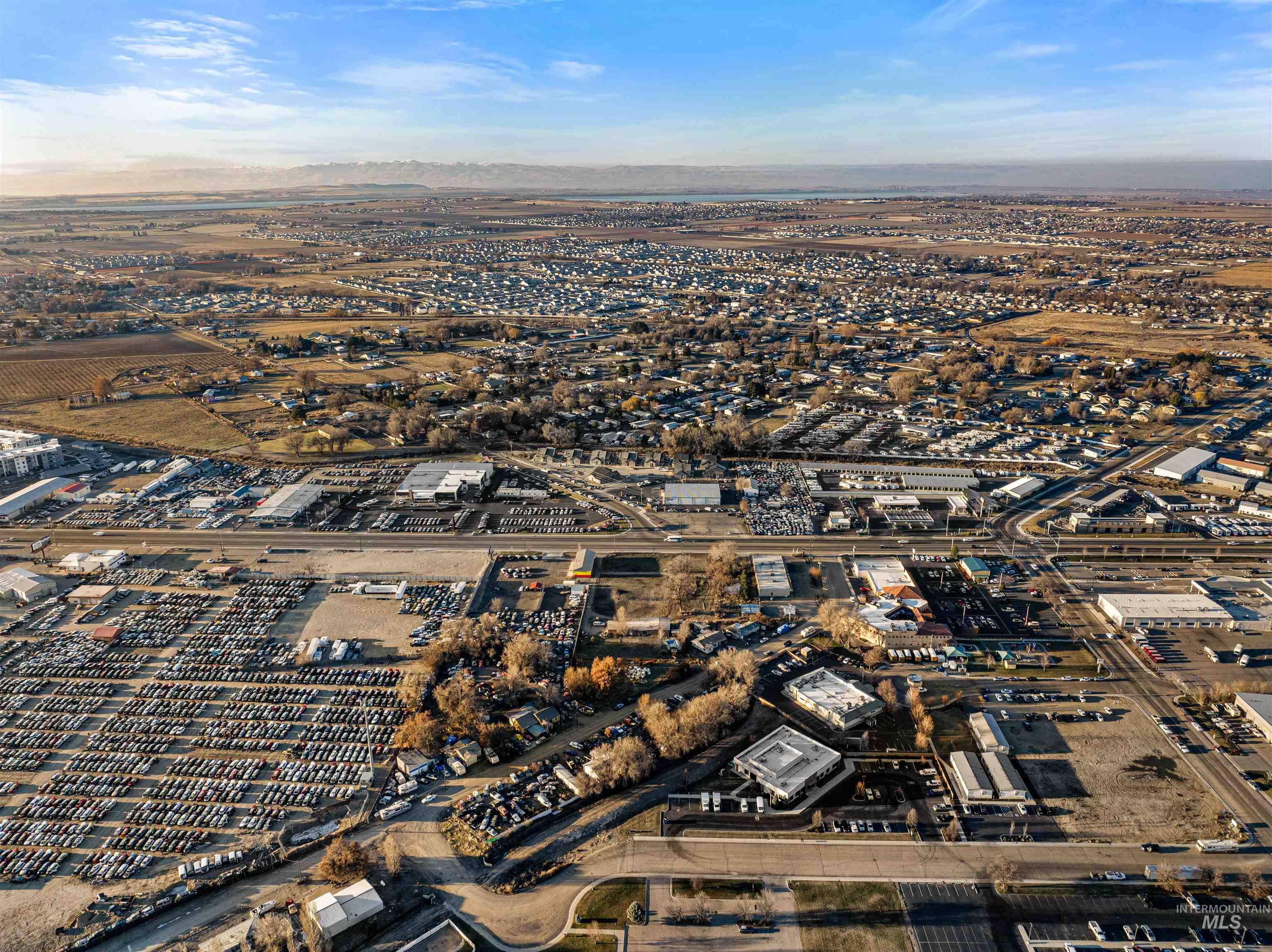 Aerial view of property and surrounding area