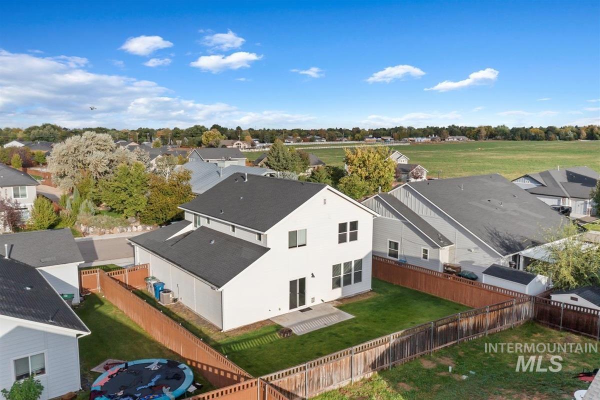 Aerial perspective of suburban area