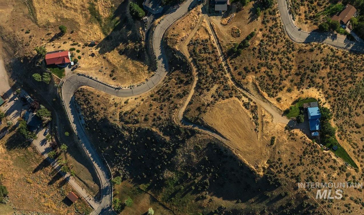 Aerial overview of property's location featuring rural landscape