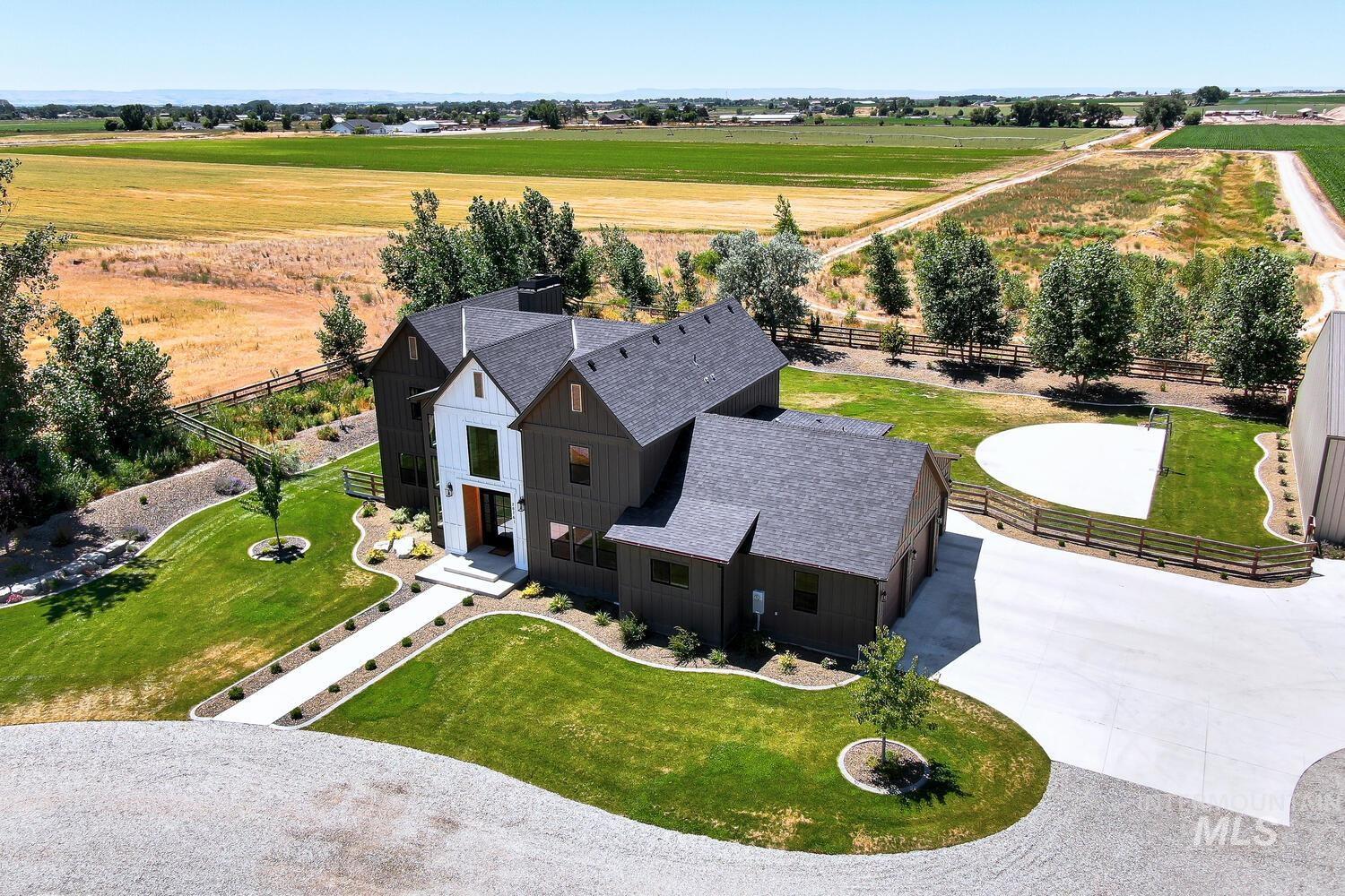 Aerial view of sparsely populated area