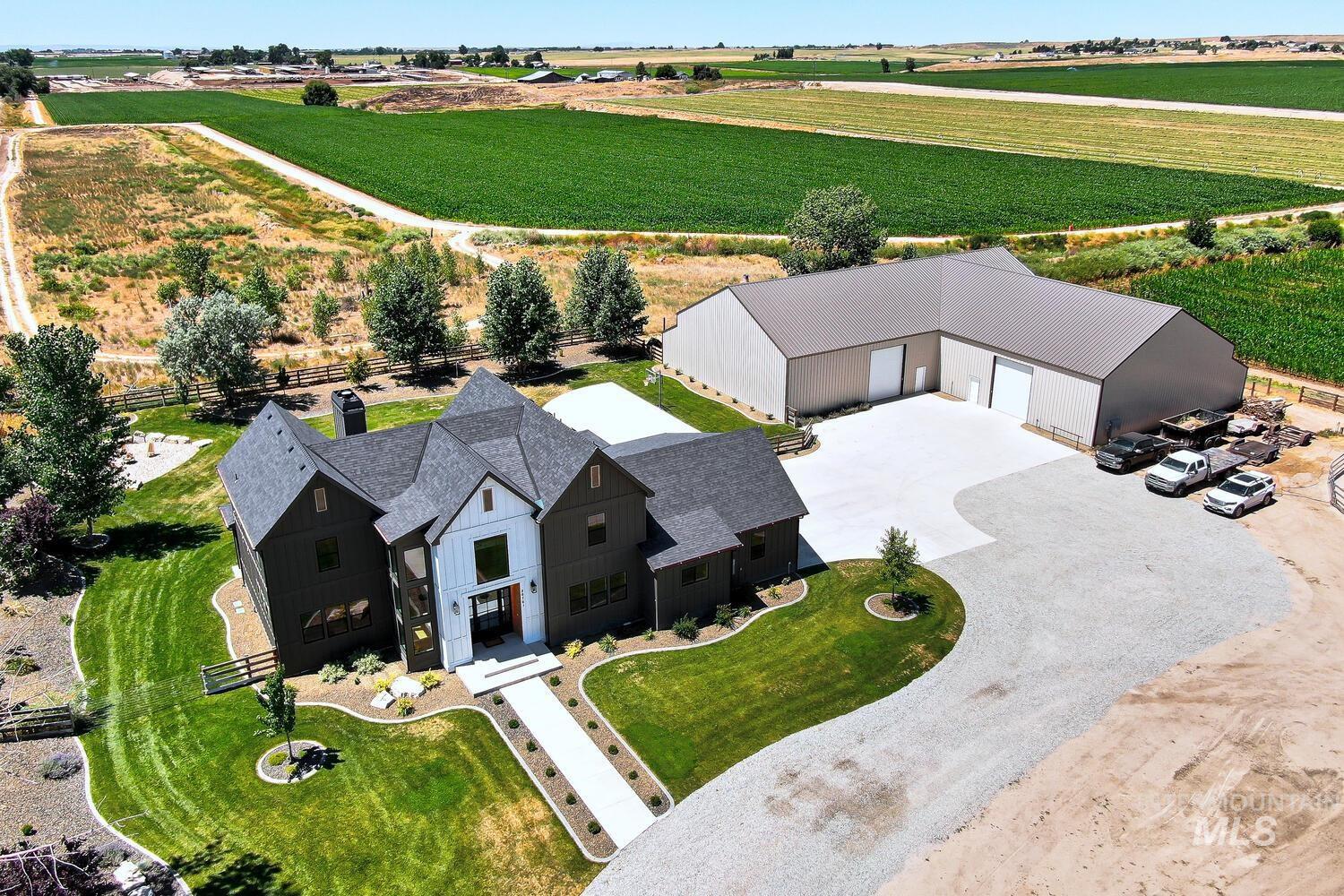 Overview of rural landscape featuring abundant farmland