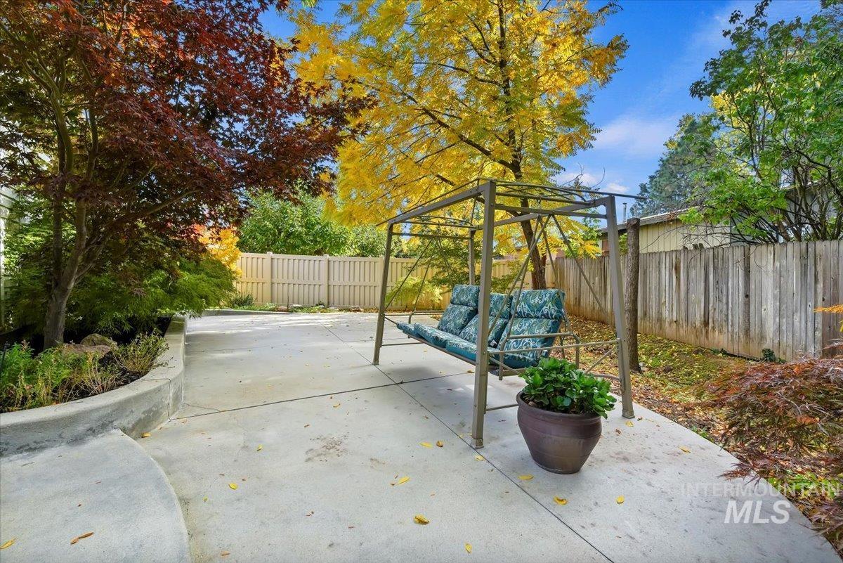 View of fenced backyard