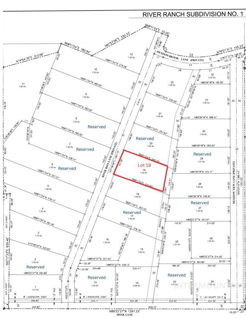 Map showing property parcels