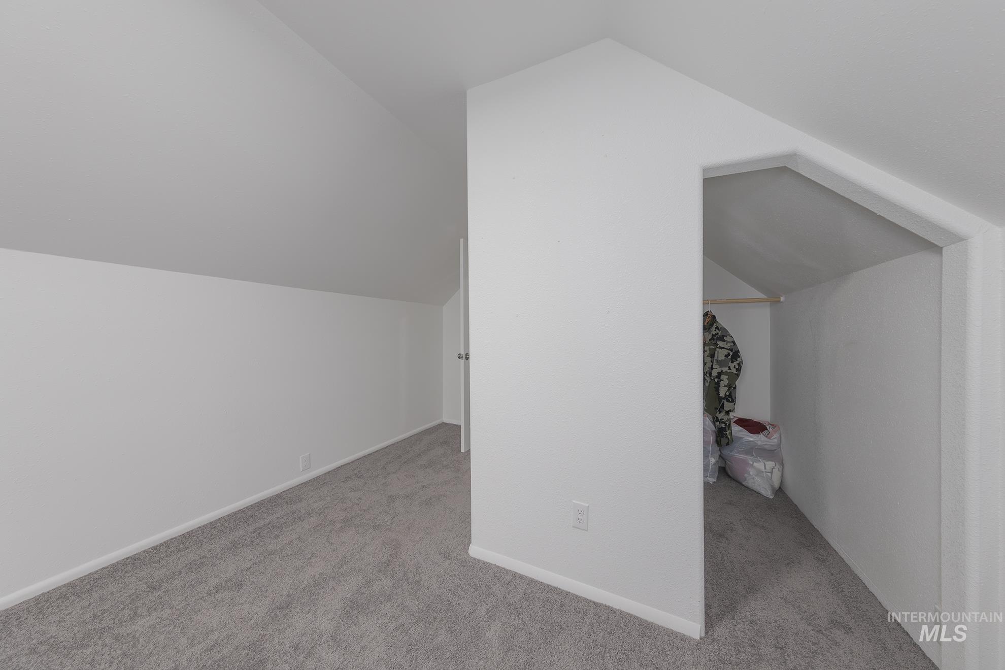Bonus room with carpet and vaulted ceiling
