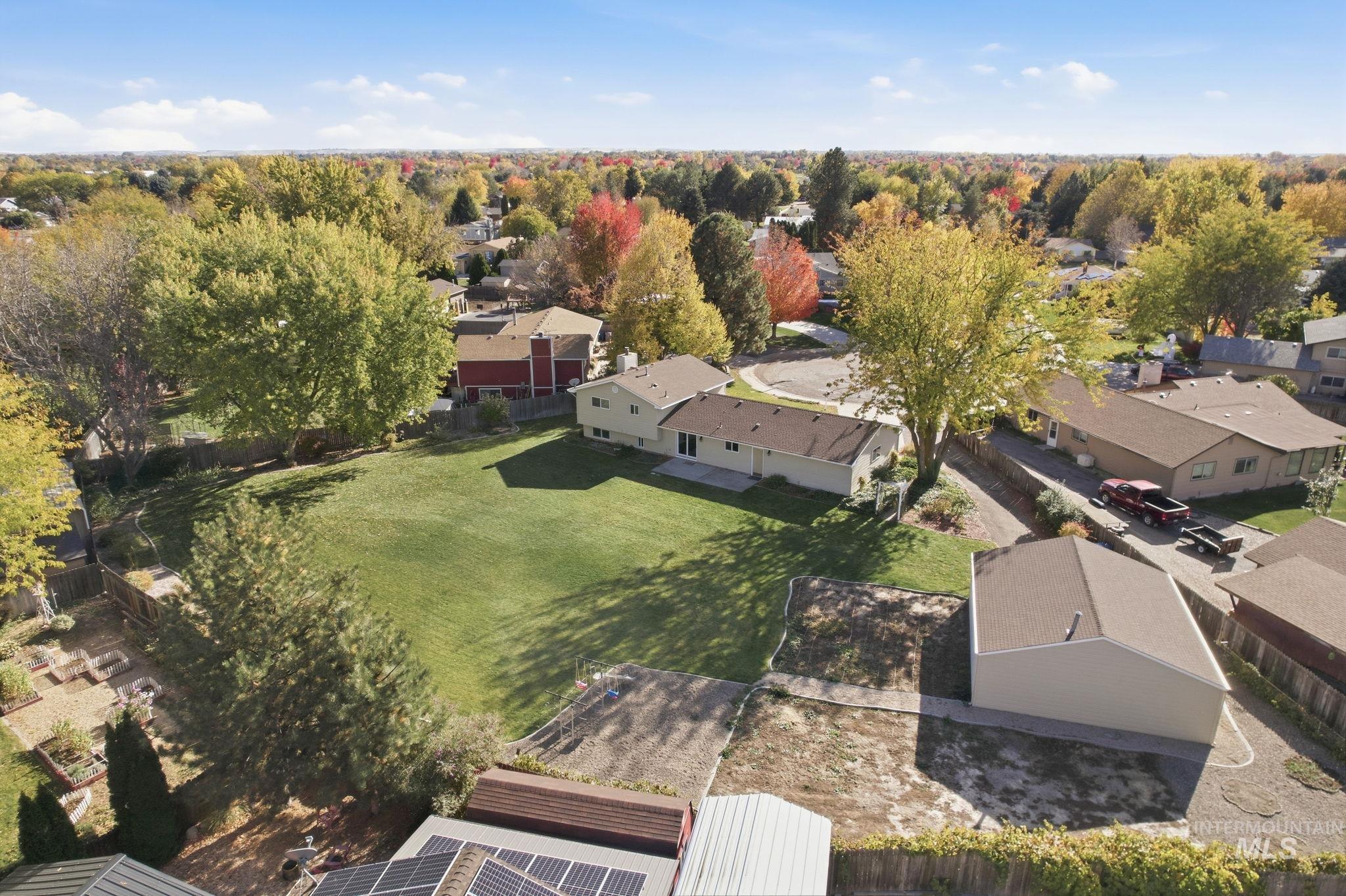Aerial view of residential area