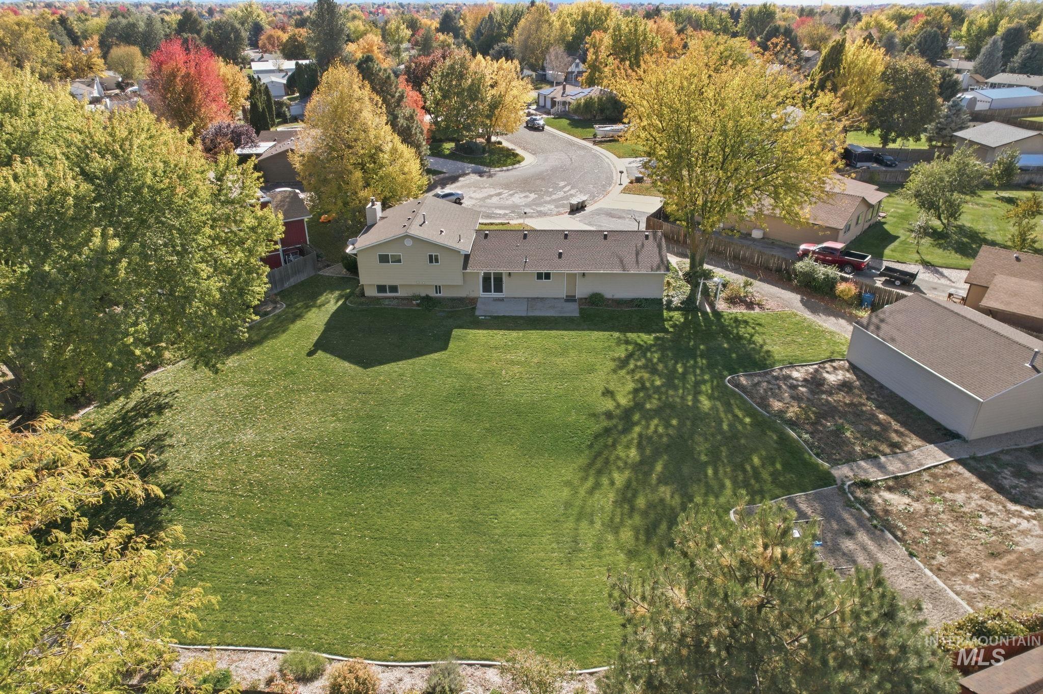 Aerial perspective of suburban area