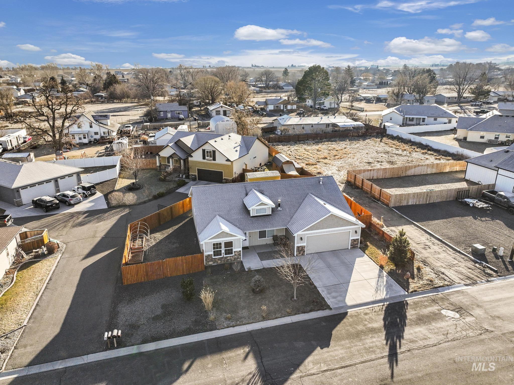 Aerial perspective of suburban area
