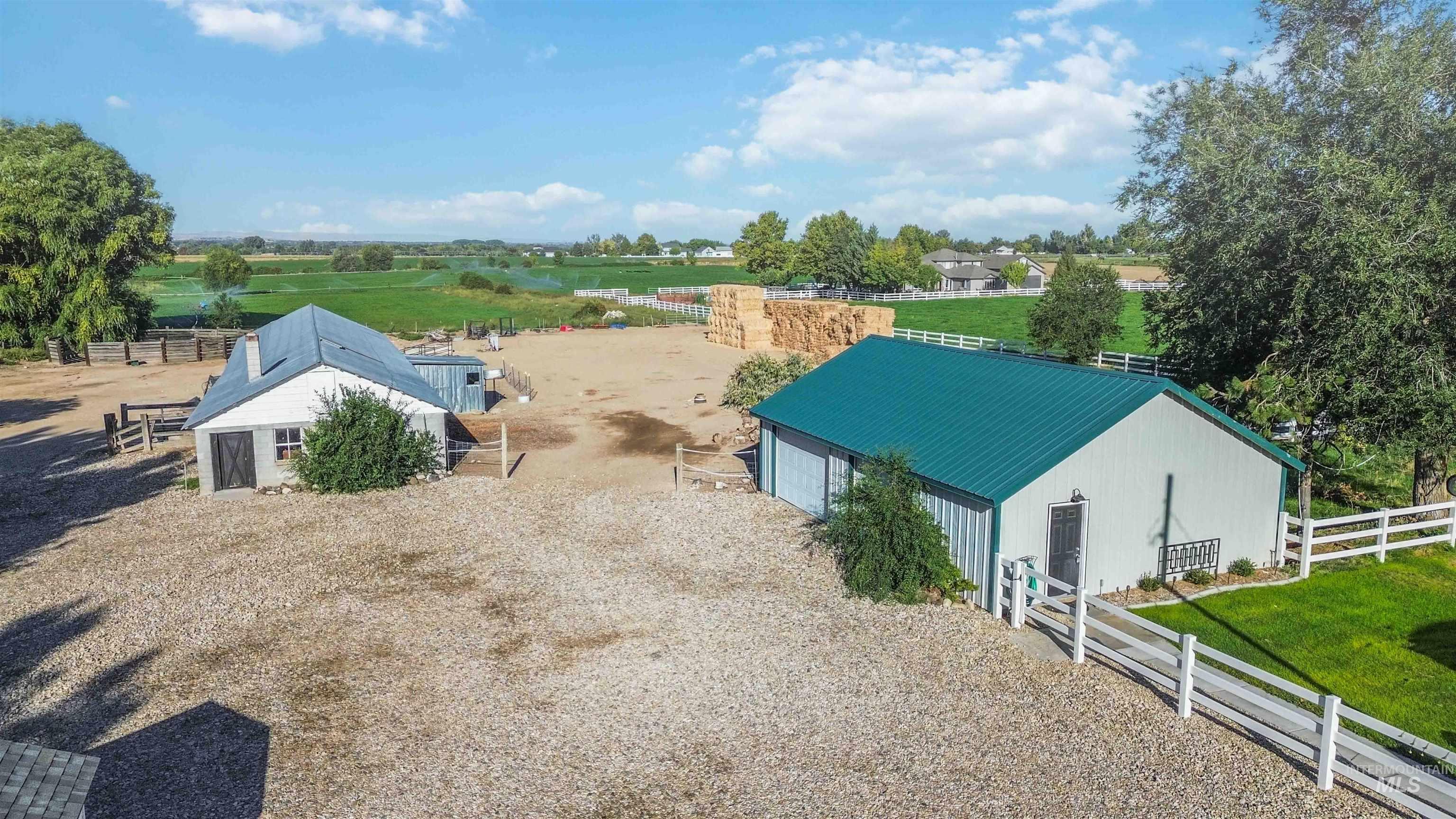 Aerial view of sparsely populated area