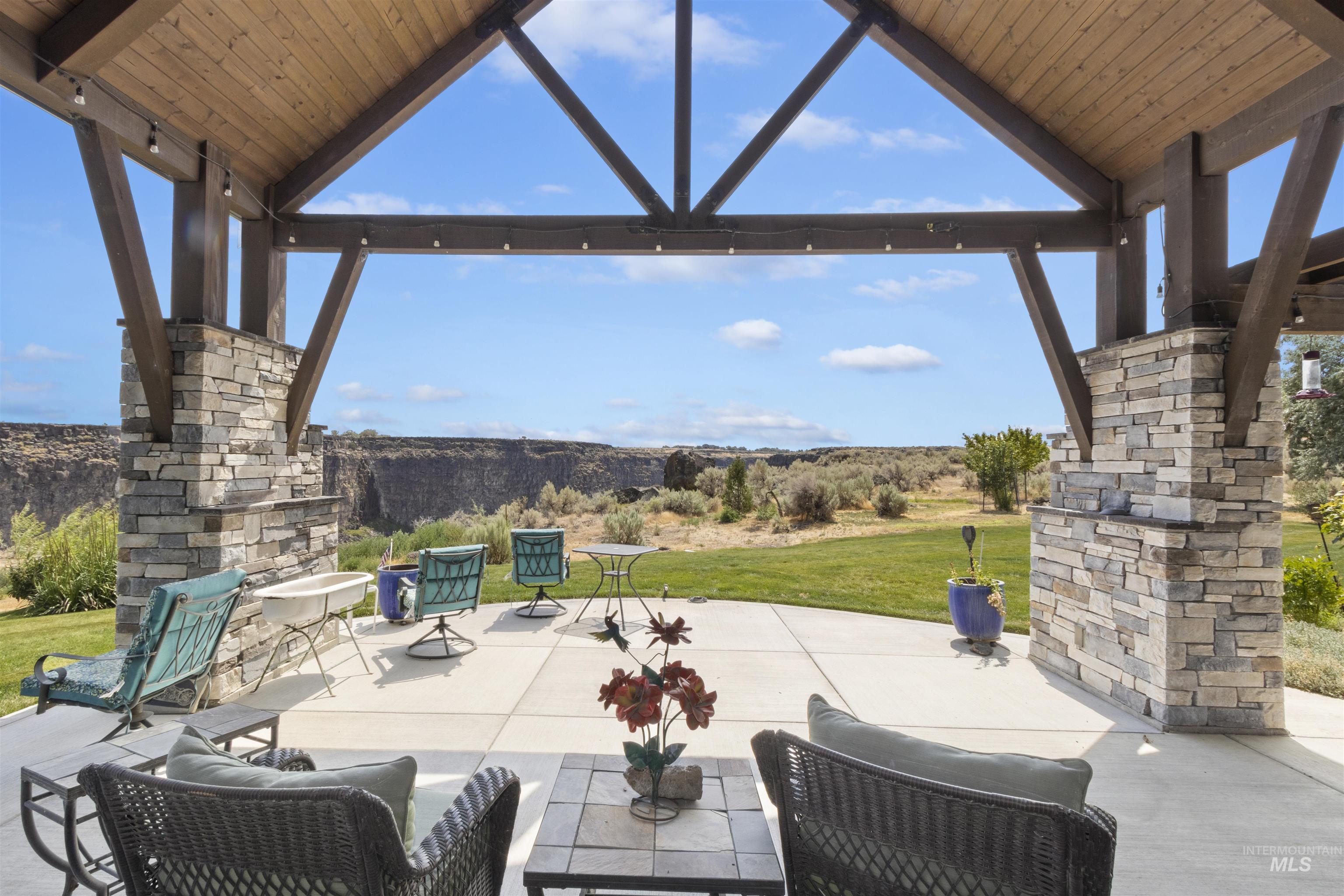 View of patio / terrace featuring a gazebo