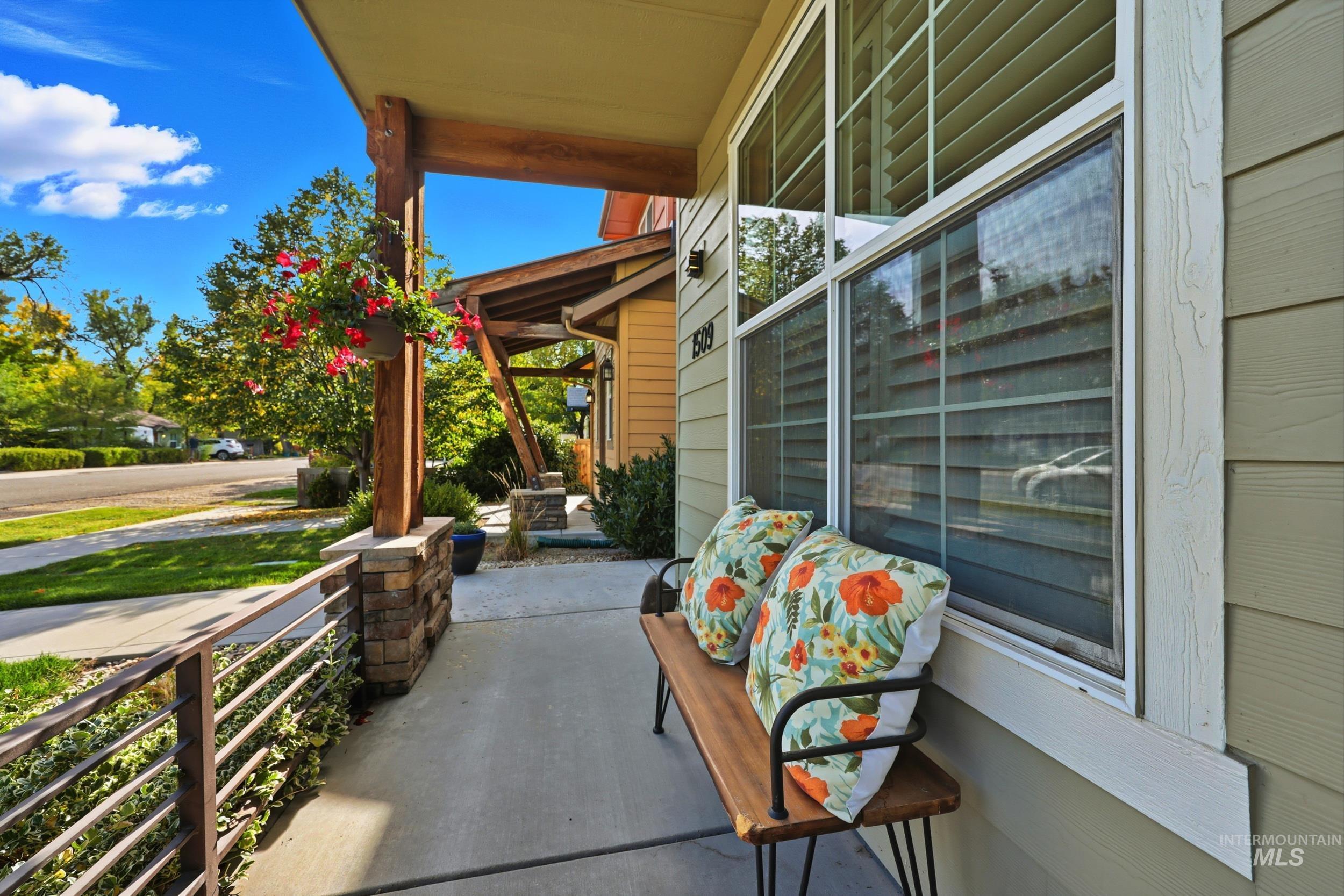 View of covered porch