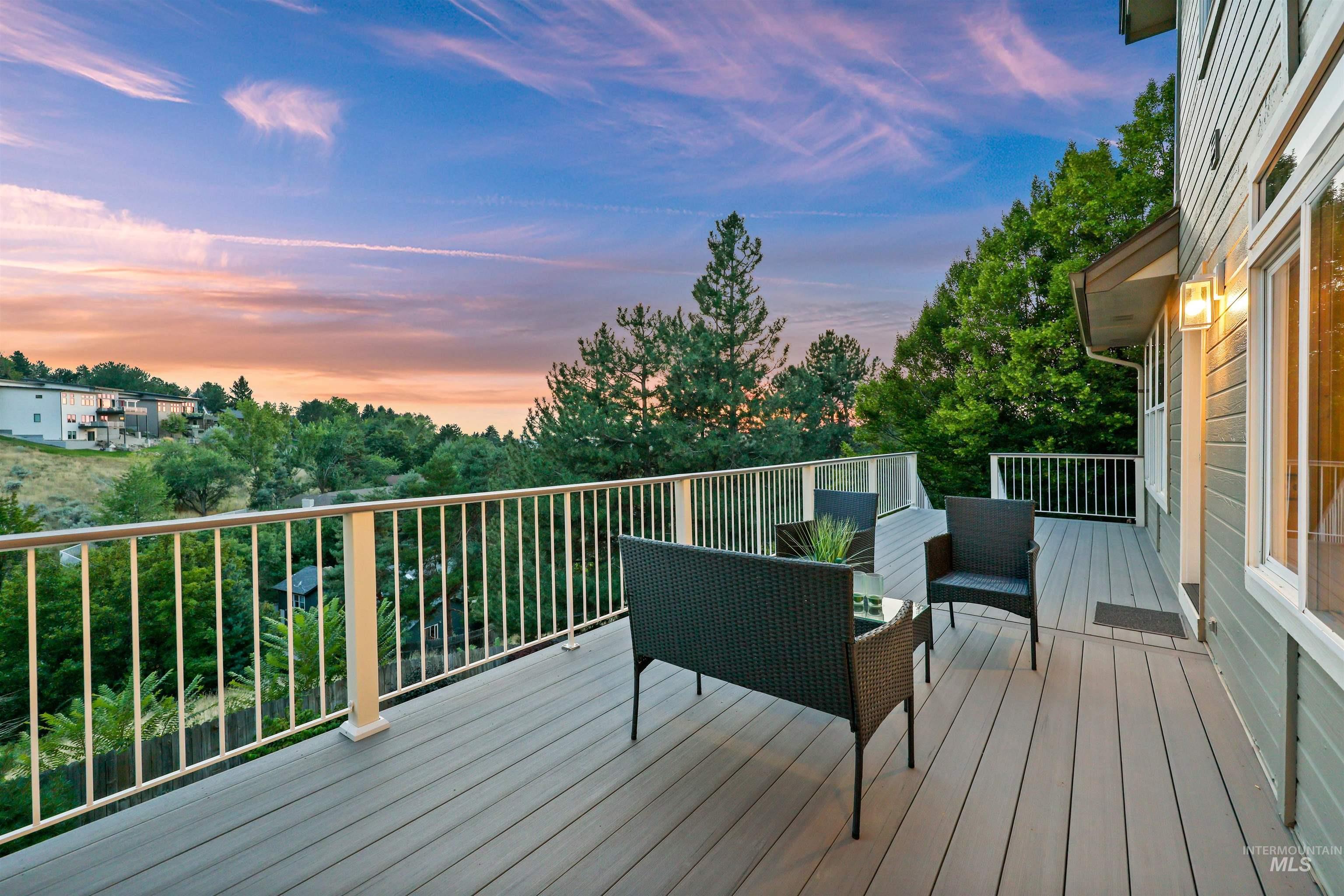 Wooden deck with outdoor lounge area