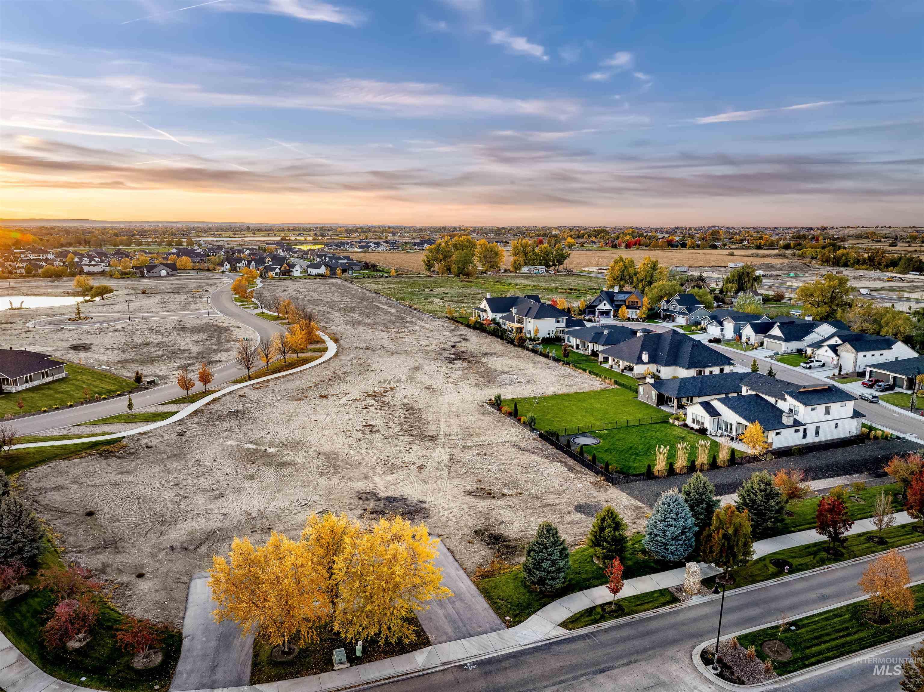 Aerial view of residential area