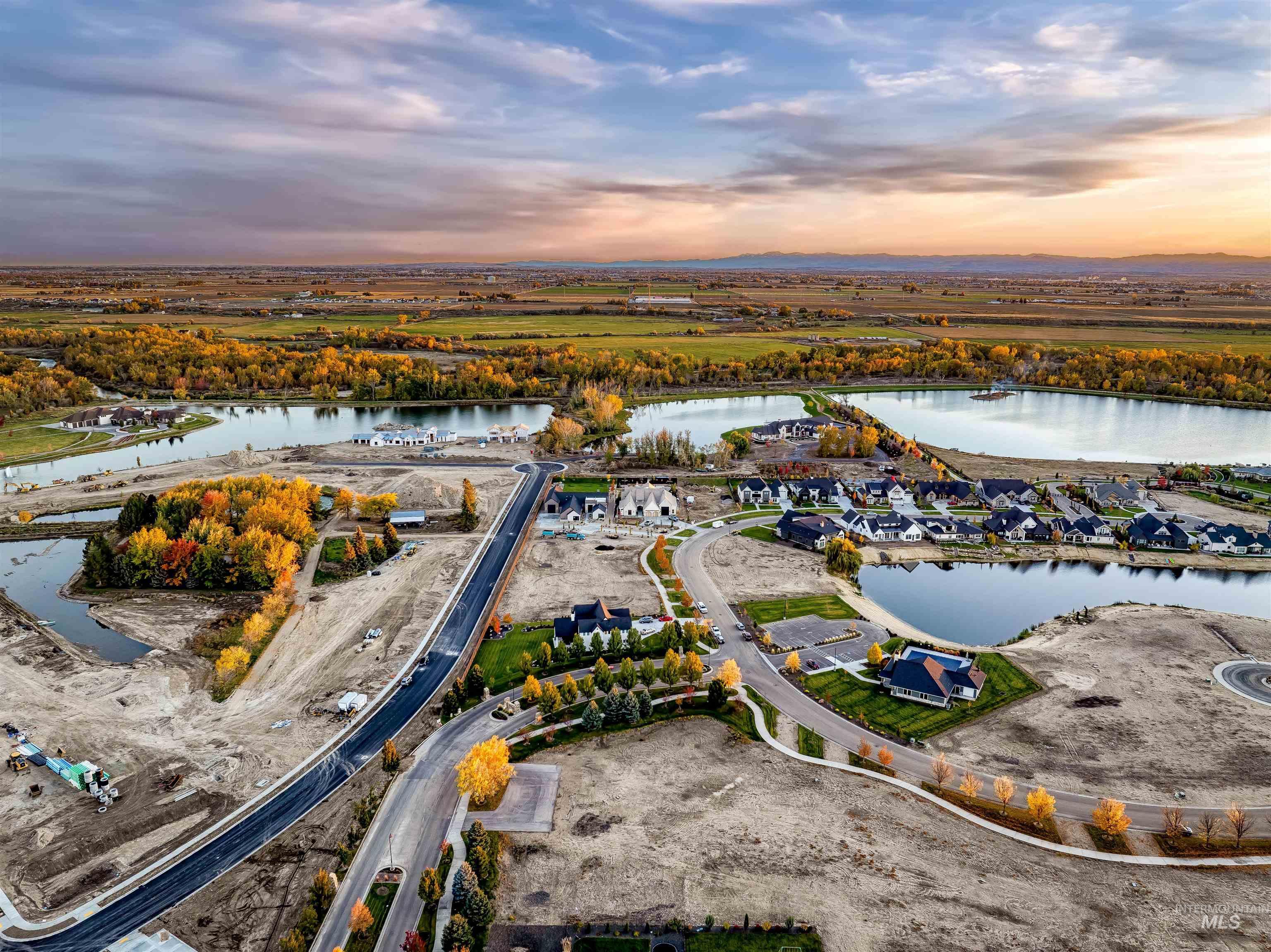 Bird's eye view of a nearby body of water