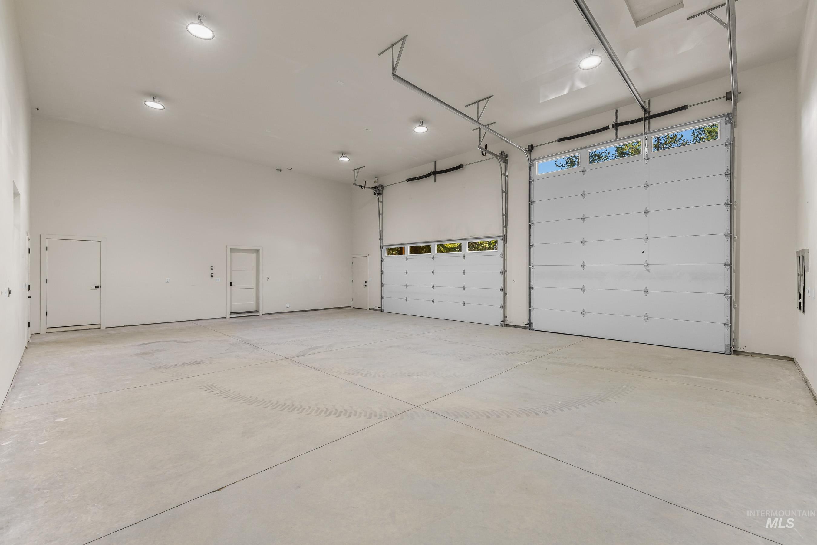 Garage featuring electric panel