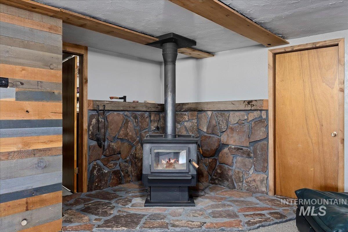 Detailed view of a wood stove