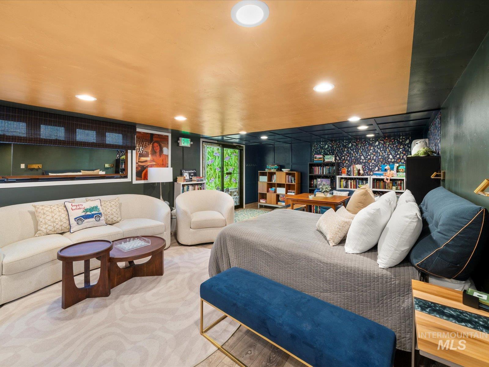 Bedroom with recessed lighting