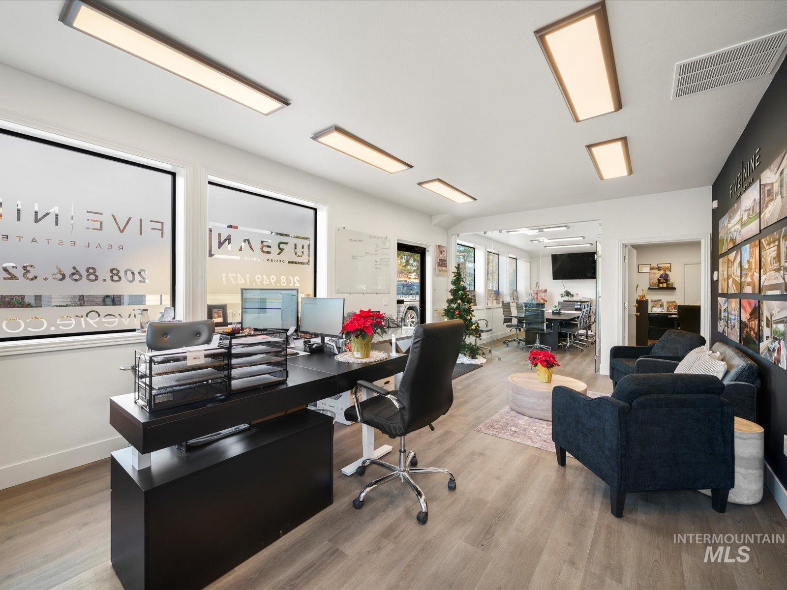 Office featuring ceiling fan