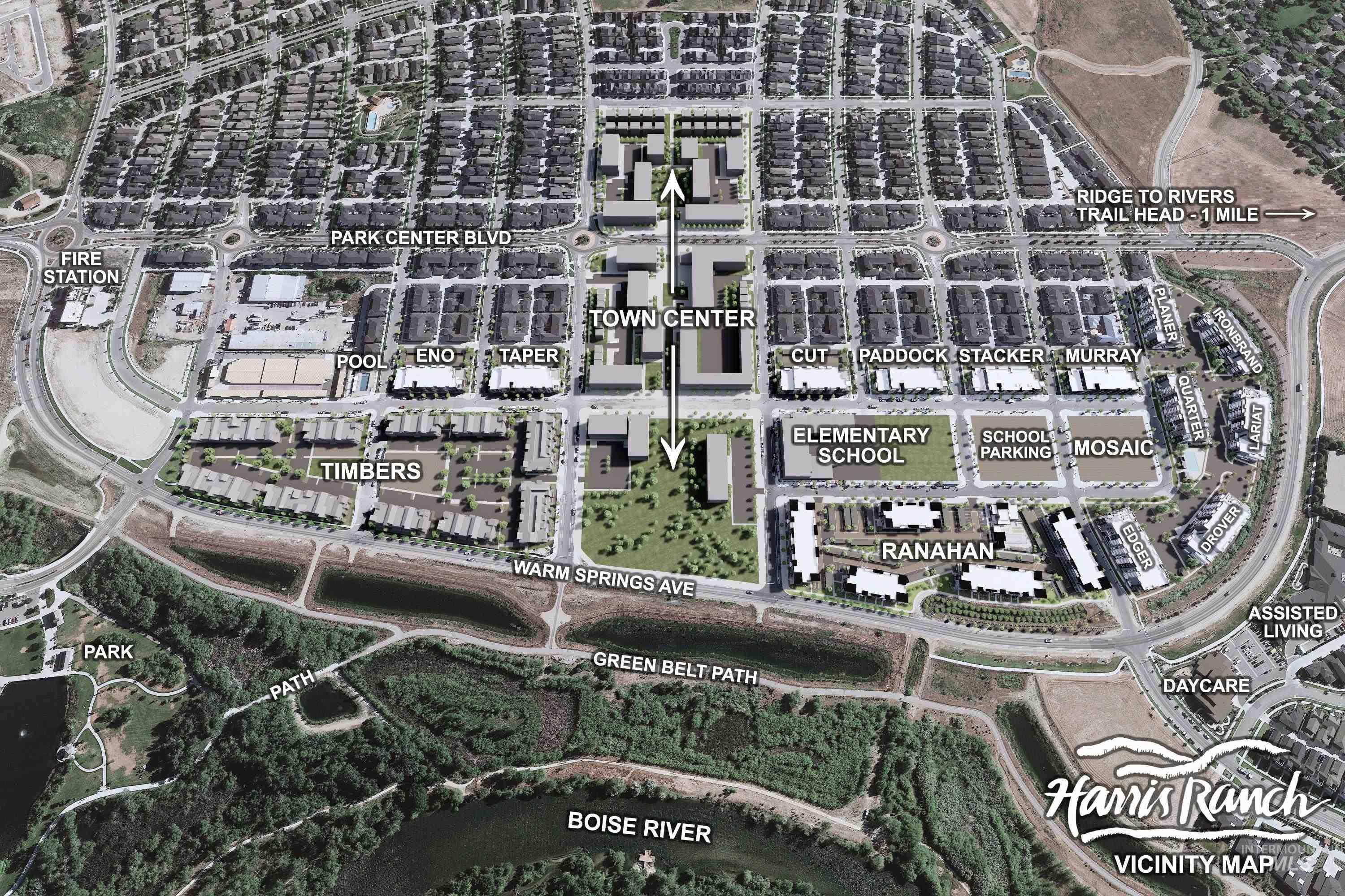 Aerial overview of property's location