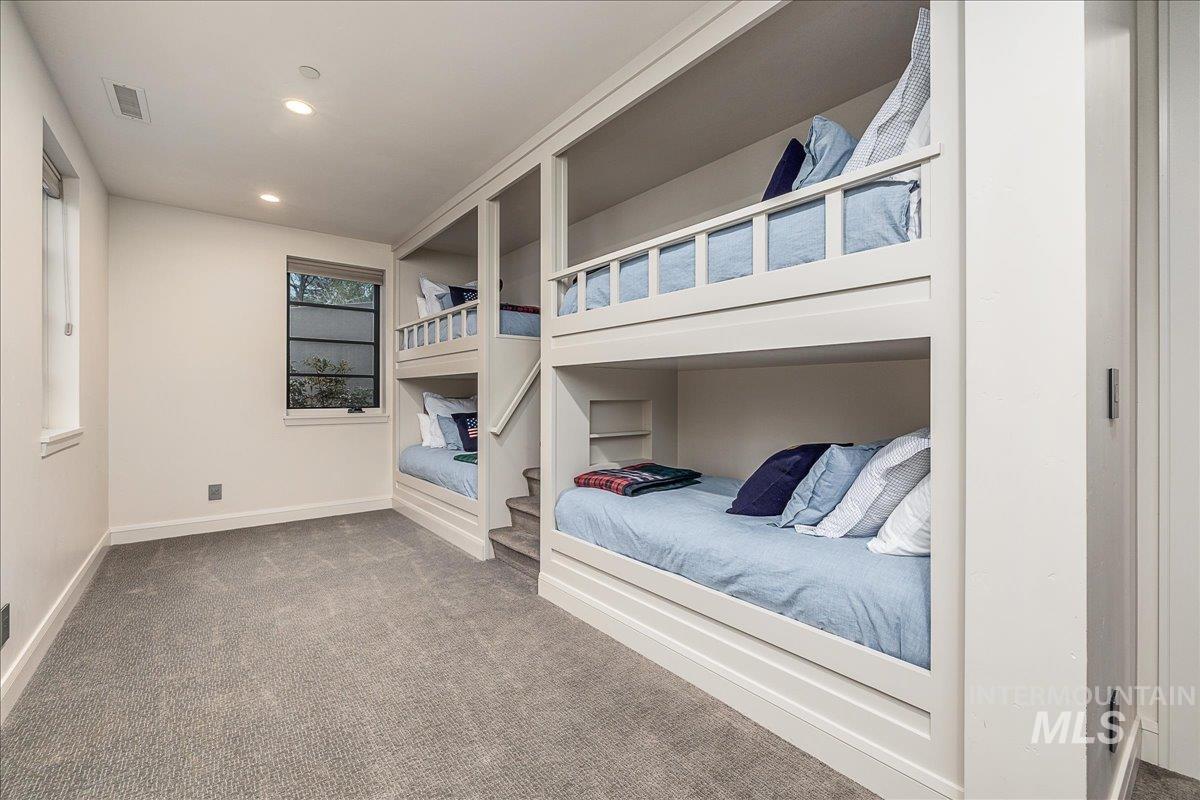 Bedroom featuring carpet flooring and recessed lighting
