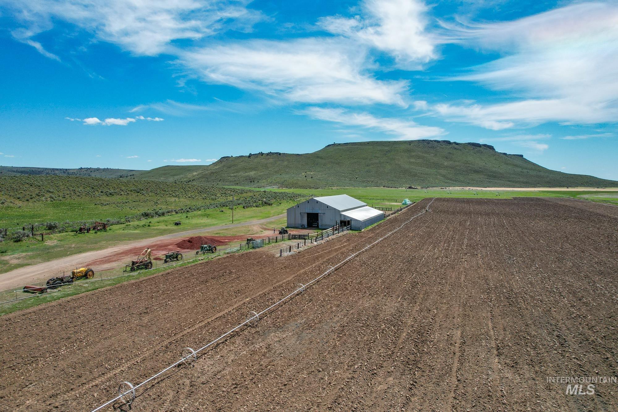 View of mountain background with rural landscape