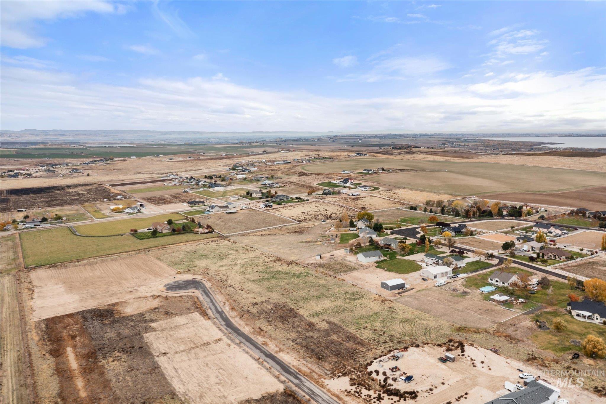 Aerial view of property's location featuring rural landscape