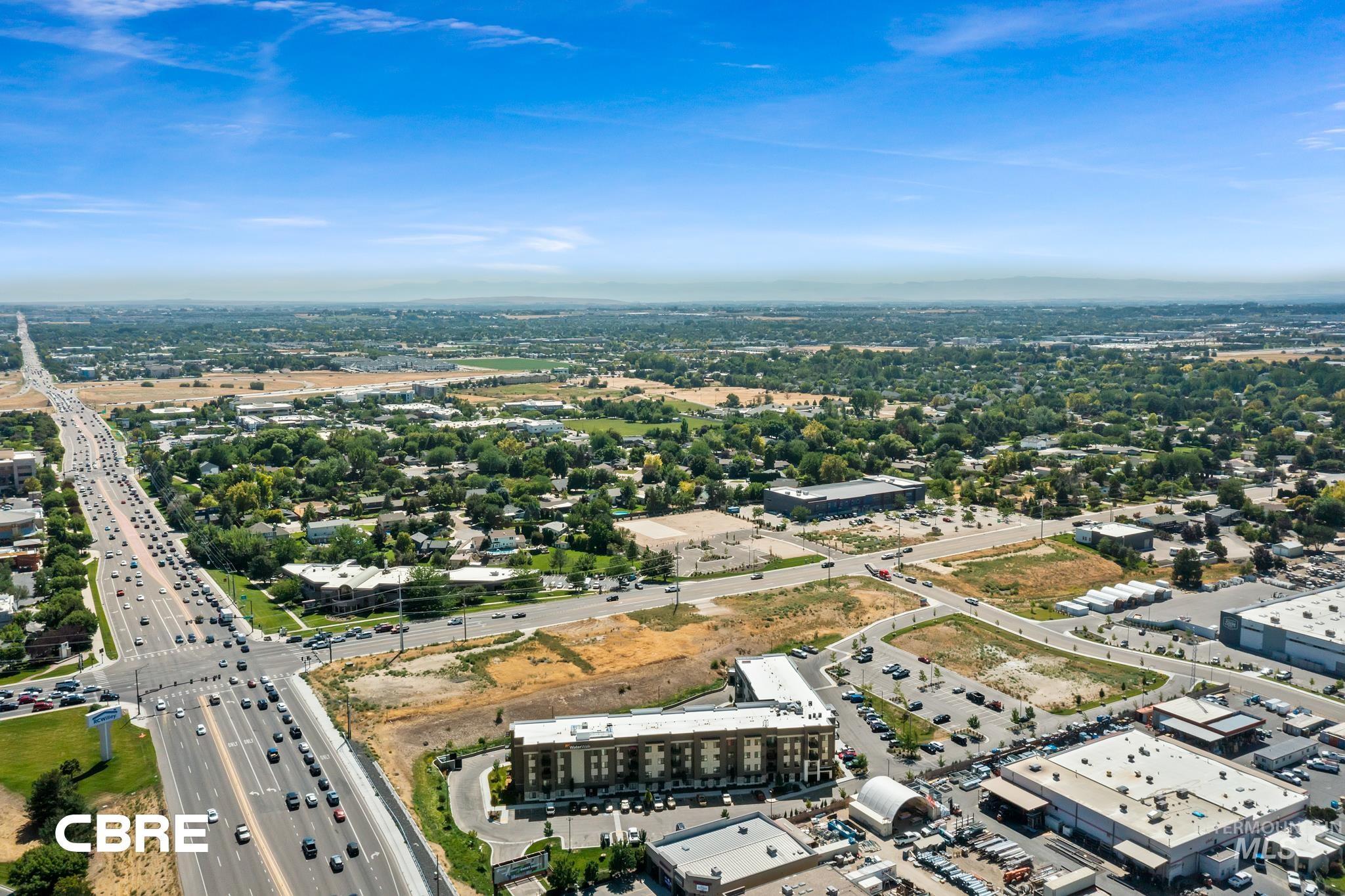Bird's eye view of a highway