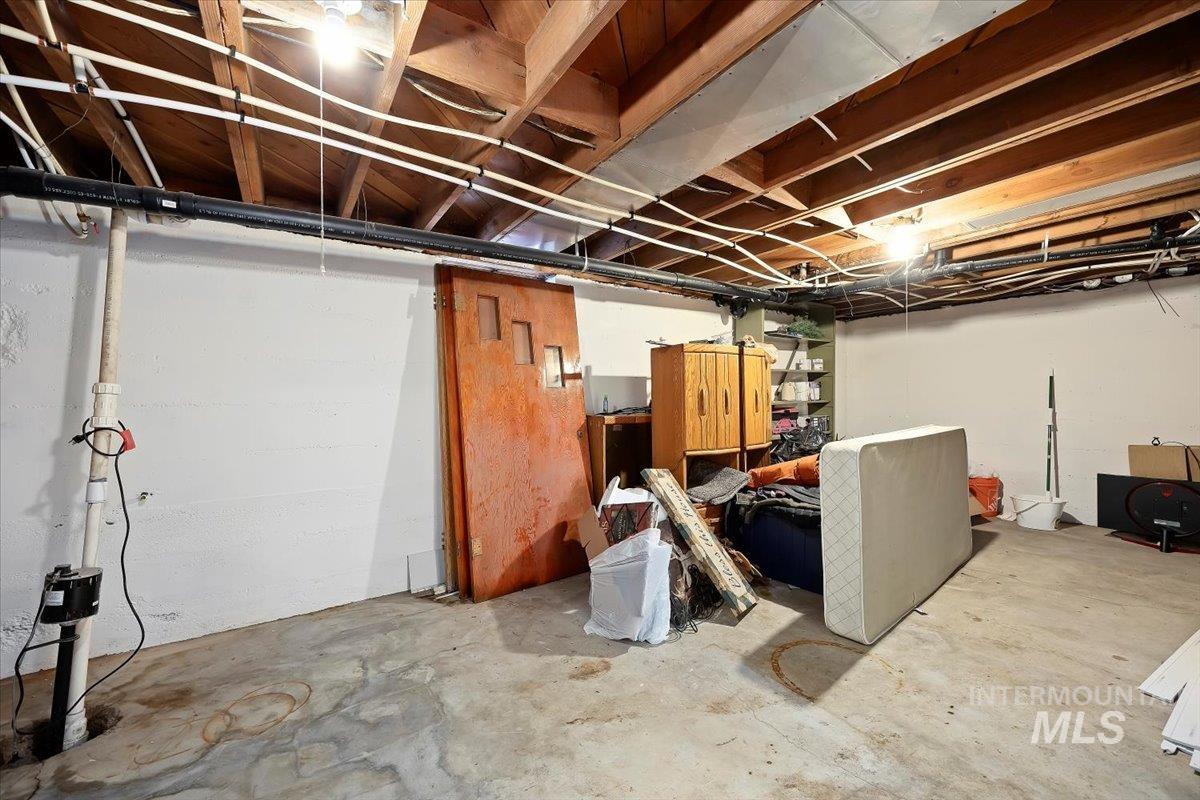 View of unfinished basement
