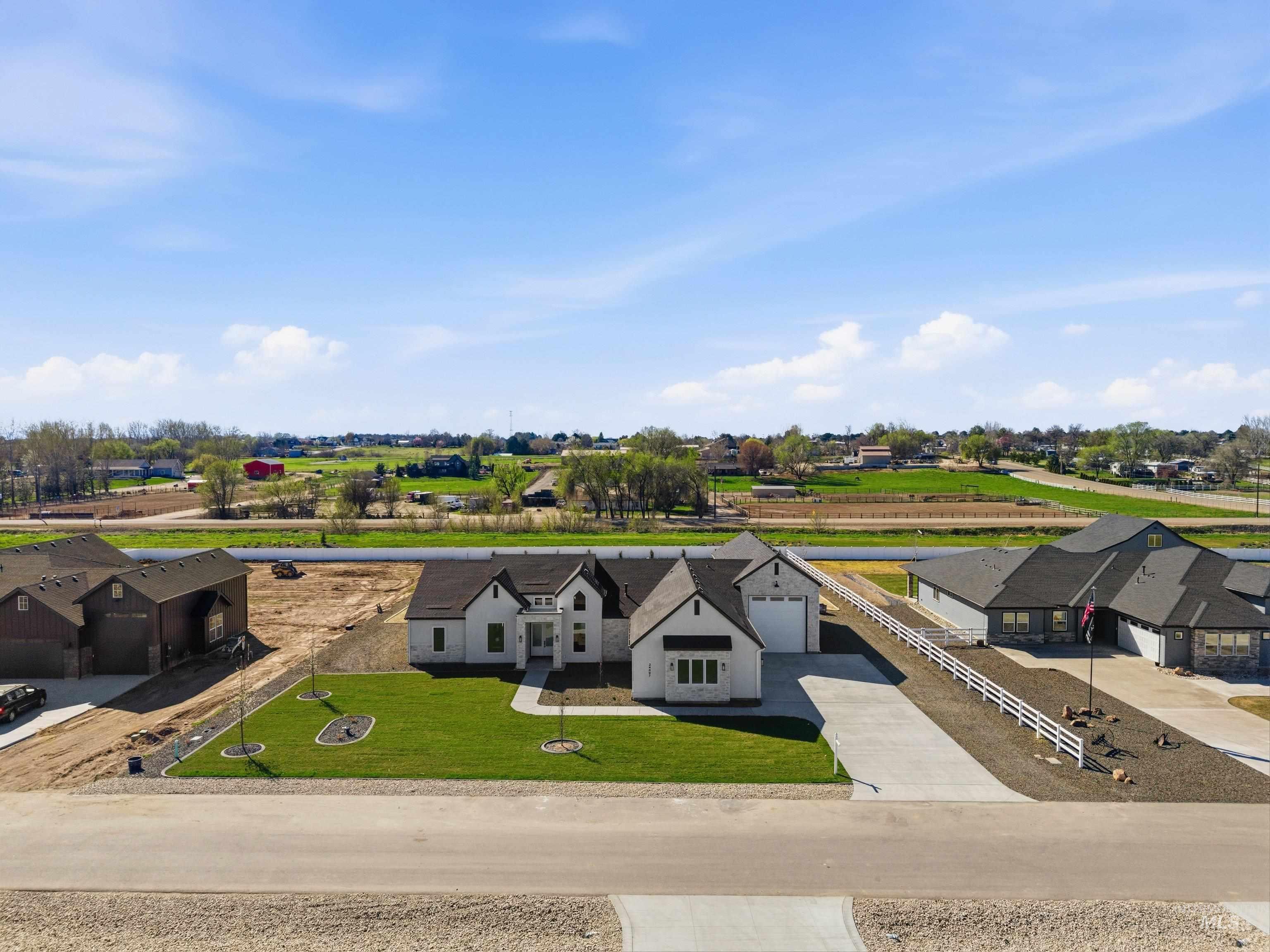 Aerial view of residential area