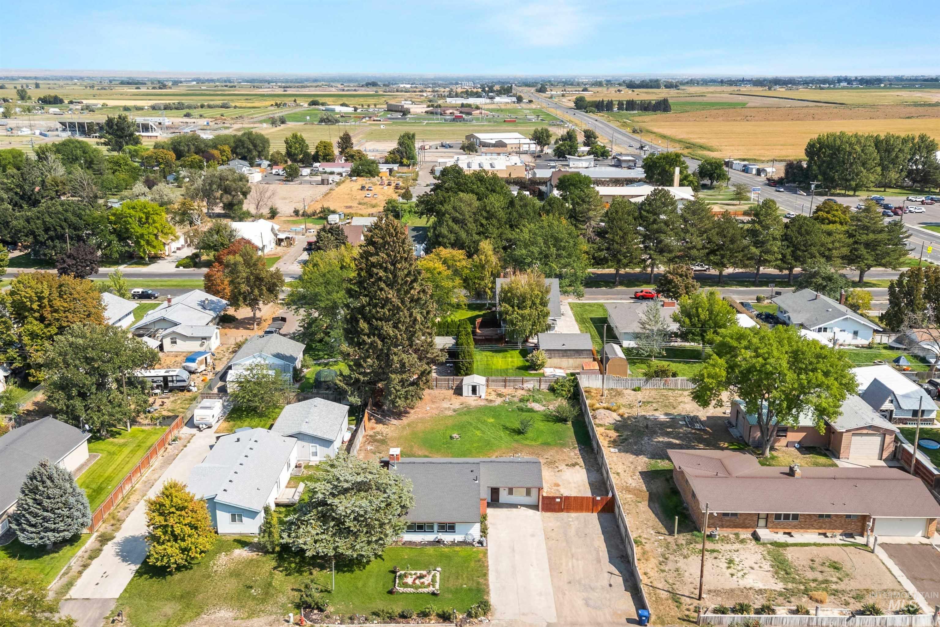 Aerial view of residential area