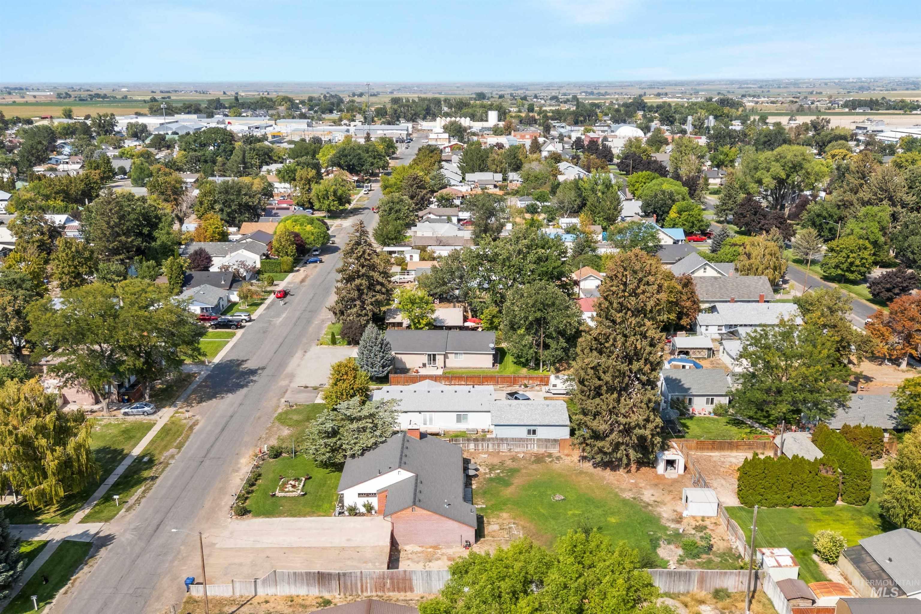 Aerial view of residential area
