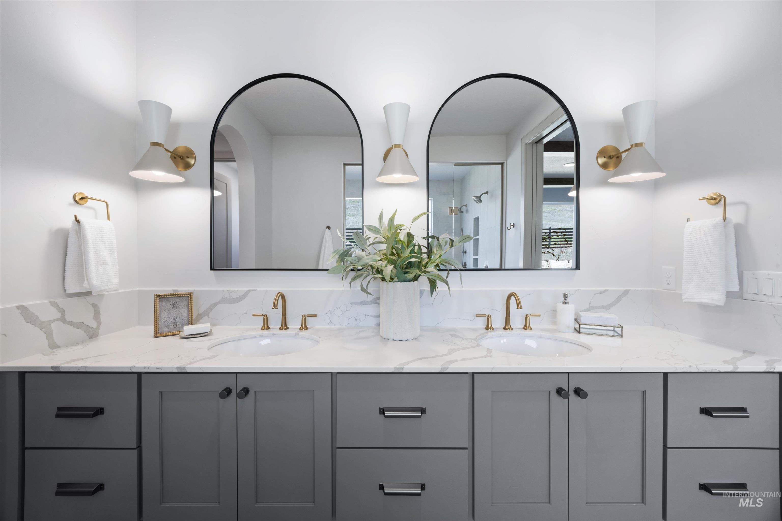 Full bathroom with double vanity