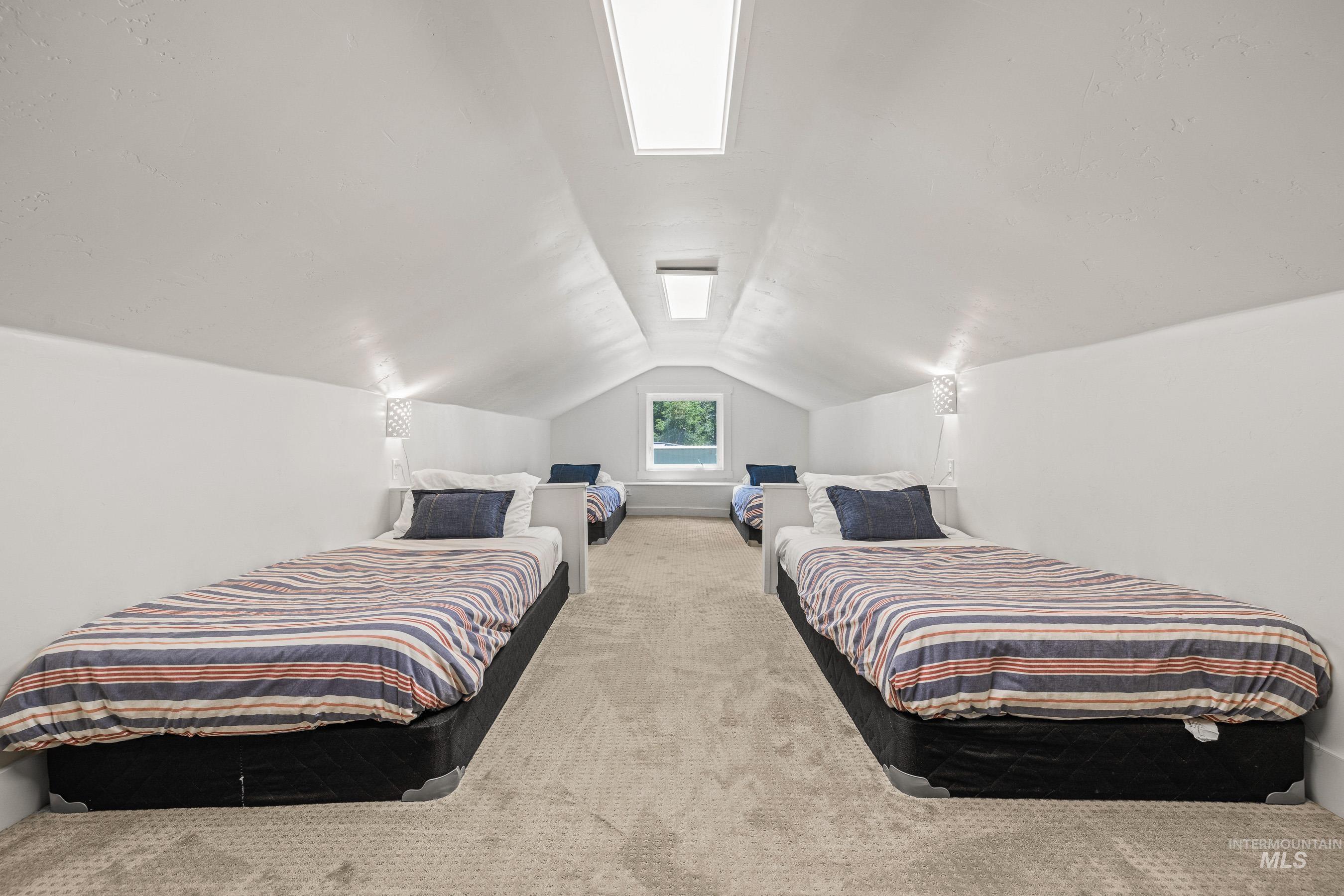 Bedroom with carpet flooring