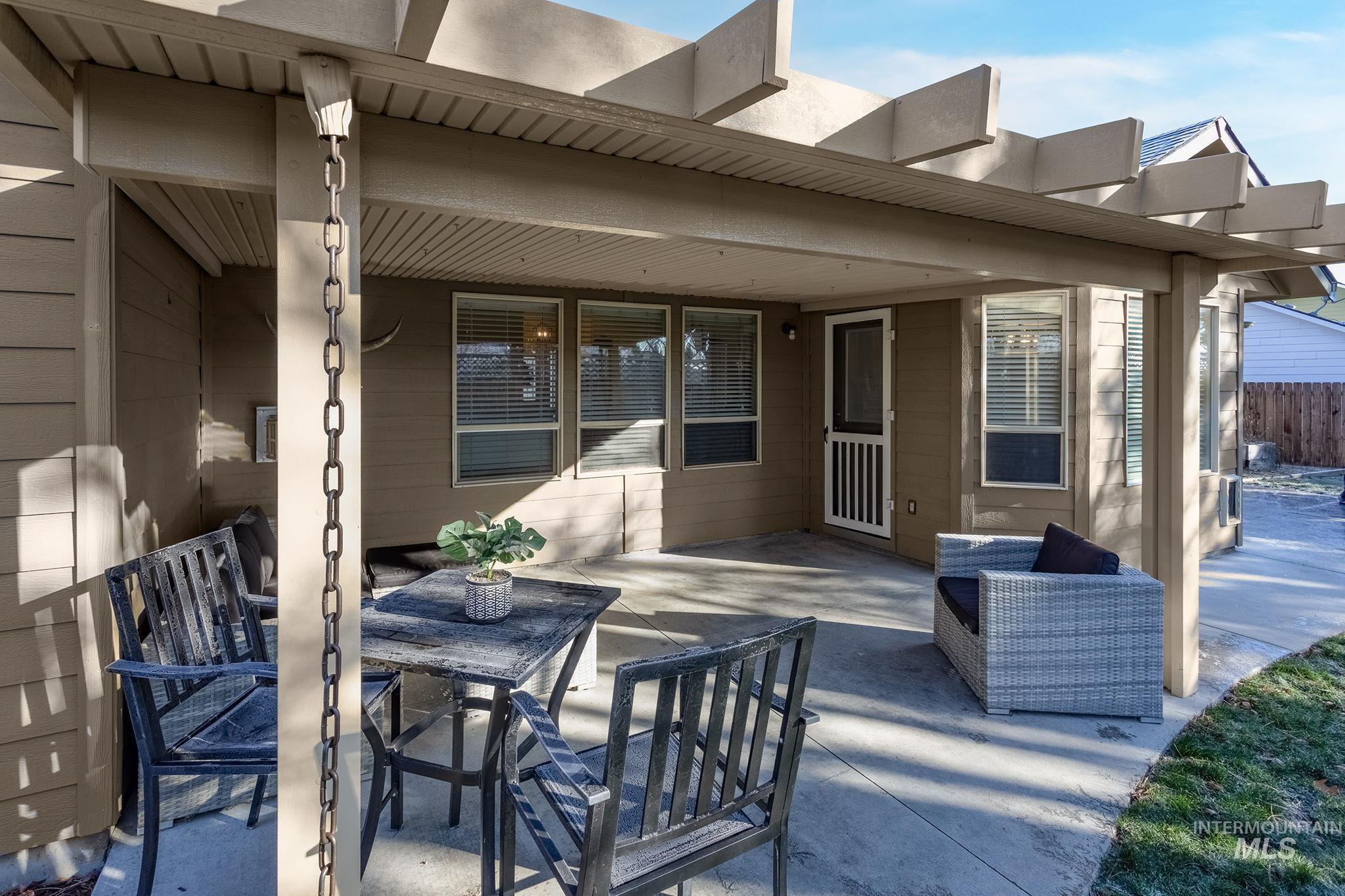 View of patio featuring outdoor dining area