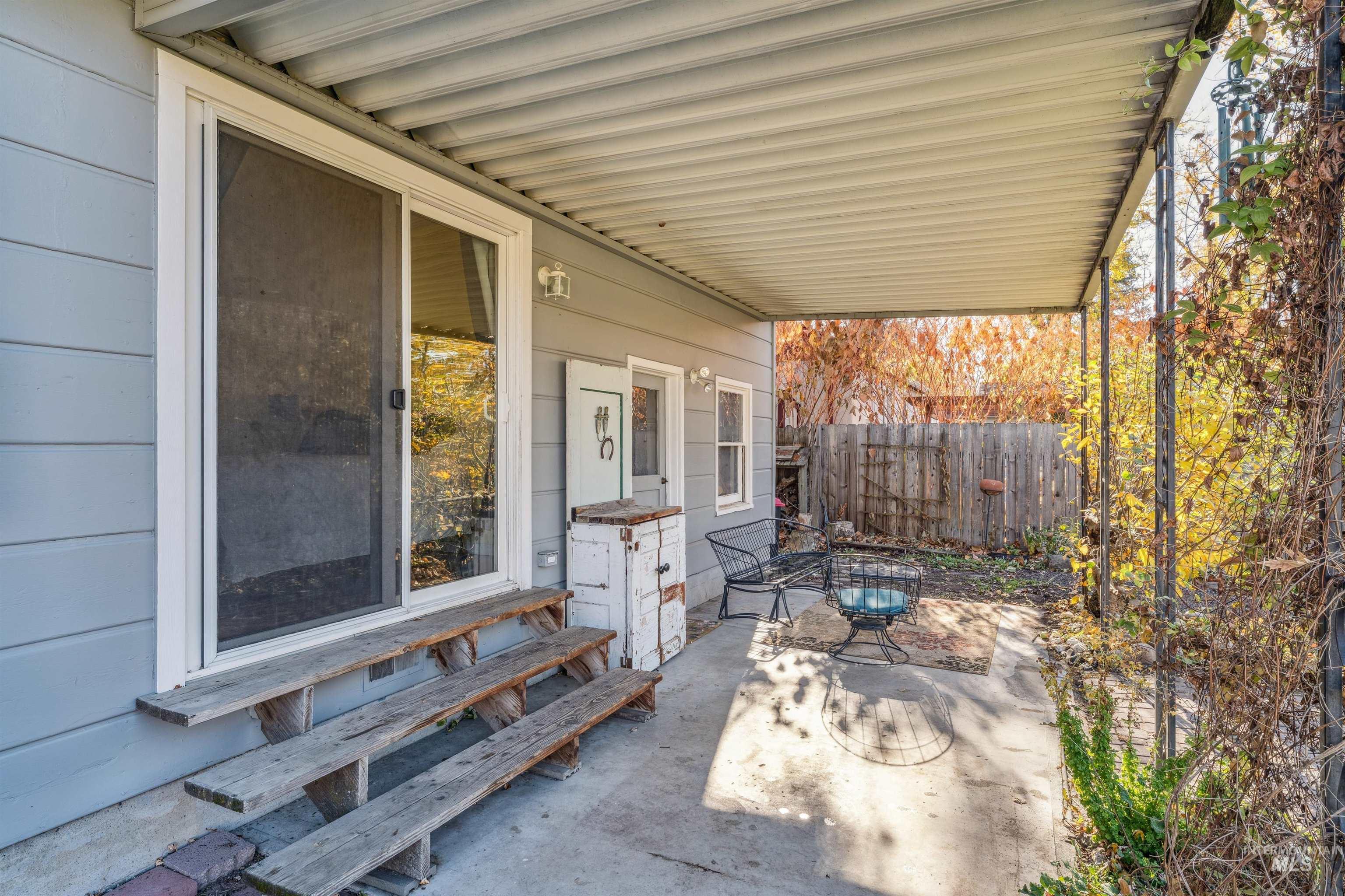 View of patio with entry steps