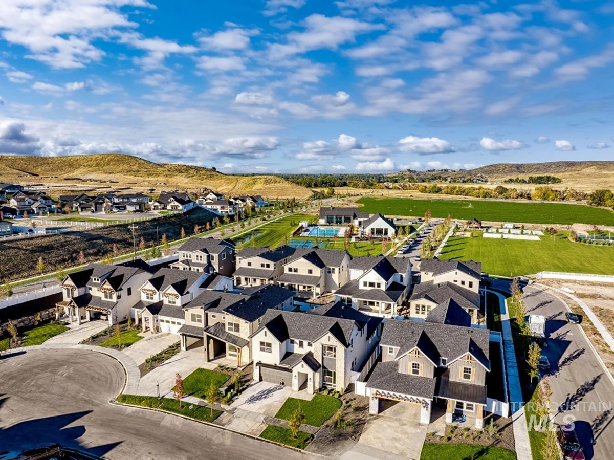 Aerial view of residential area