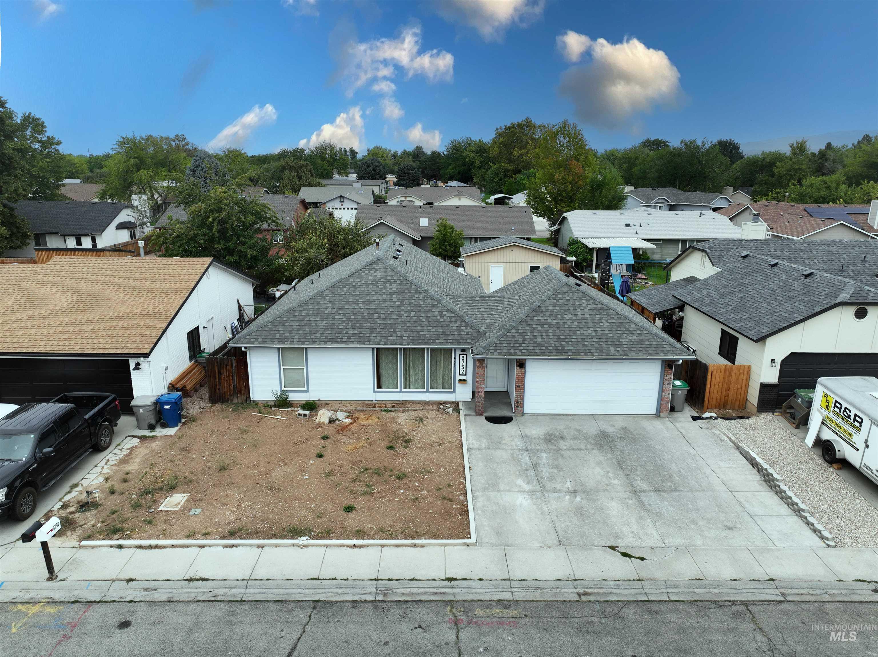 Aerial view of residential area