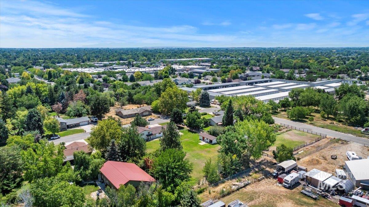 Aerial perspective of suburban area