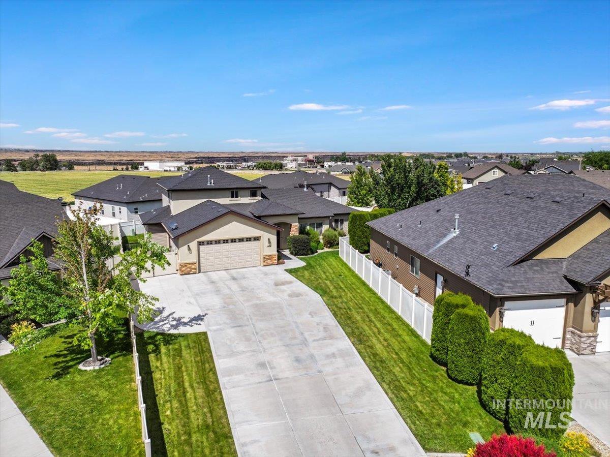 Aerial view of residential area