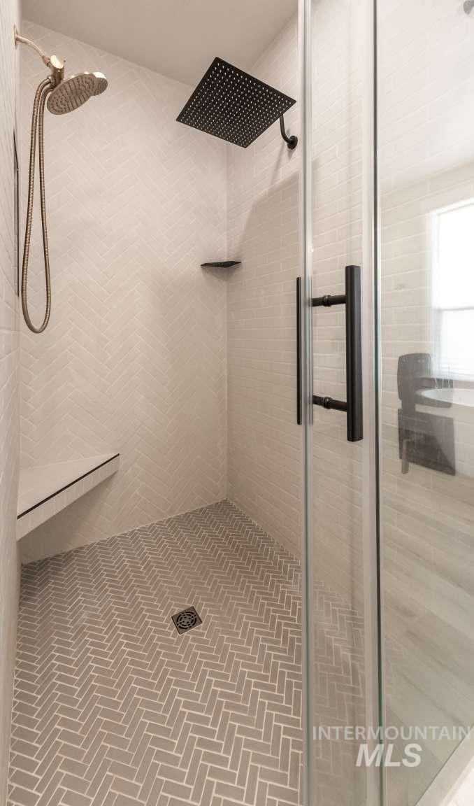Bathroom with a stall shower