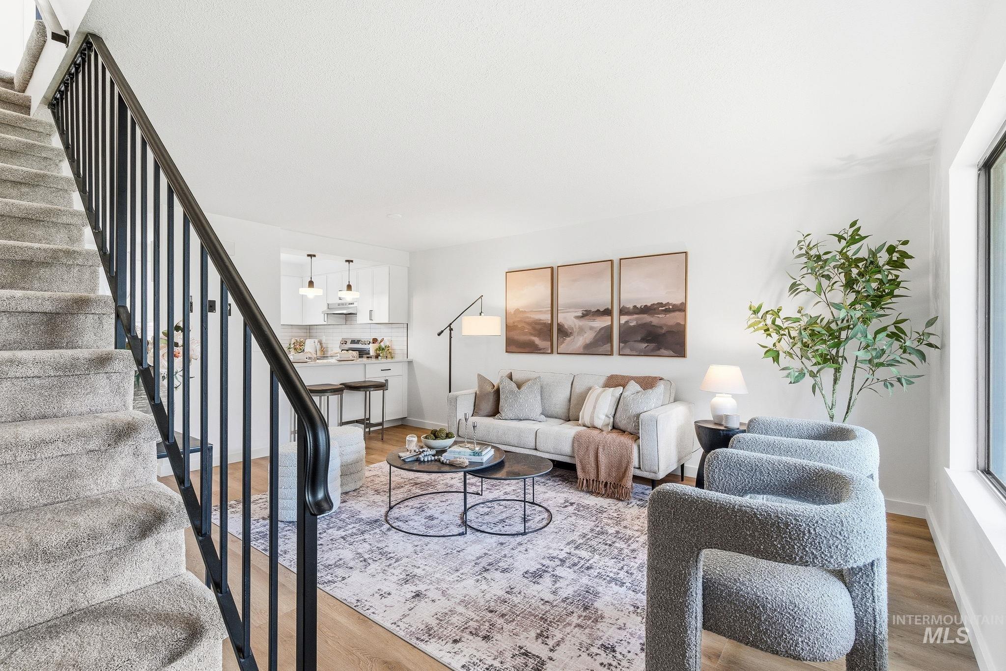 Living area featuring wood finished floors