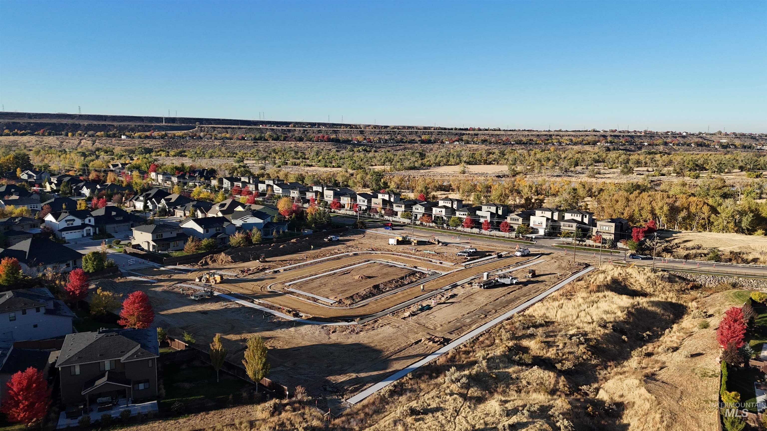 Aerial view of residential area