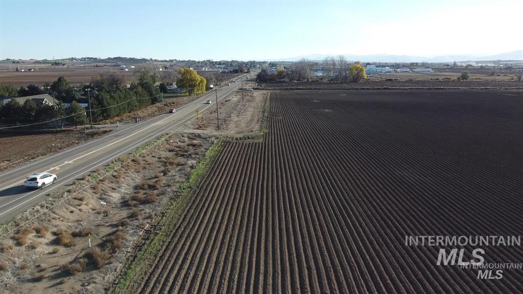 Aerial view of sparsely populated area
