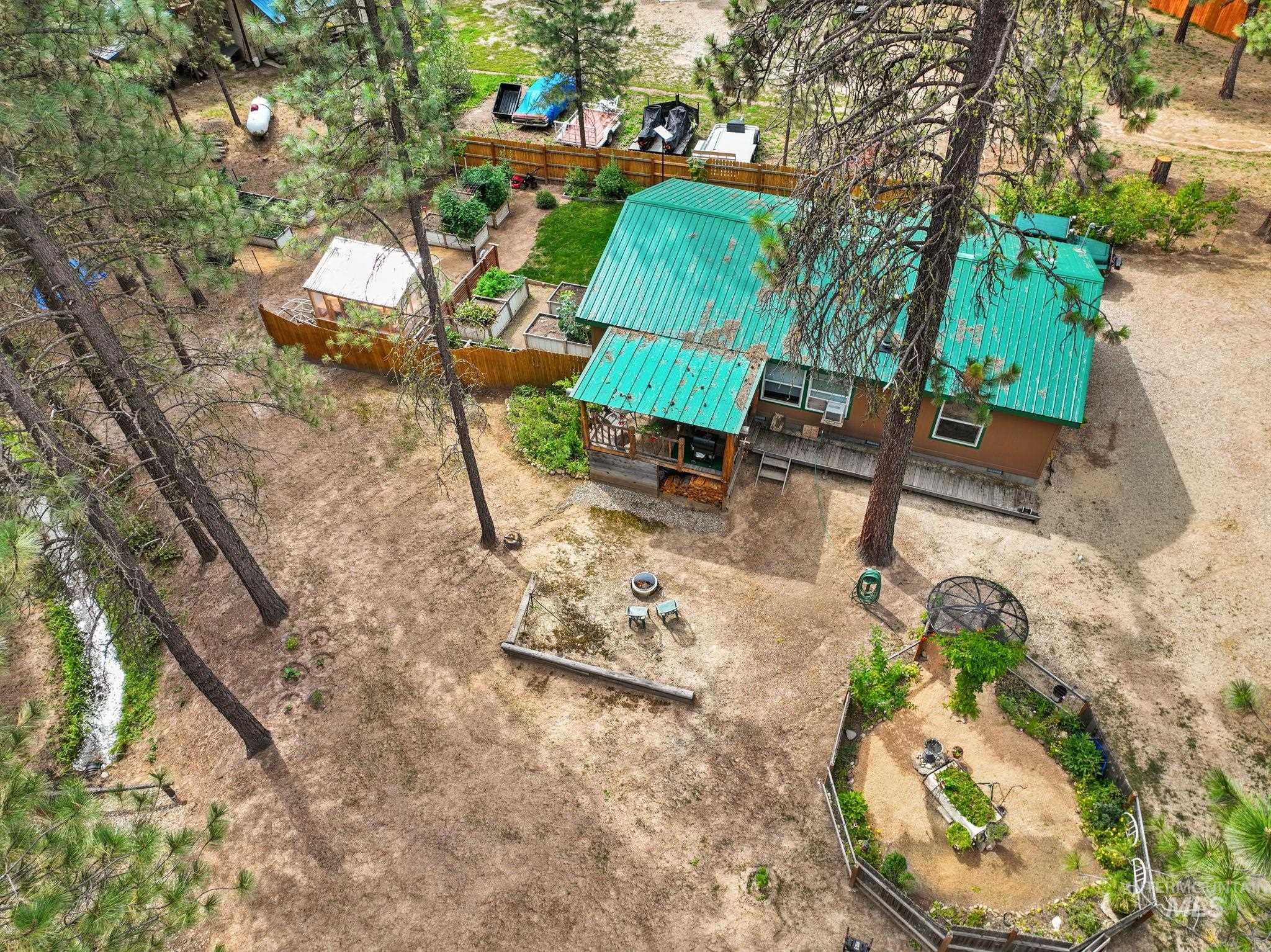 View of yard with a wooden deck