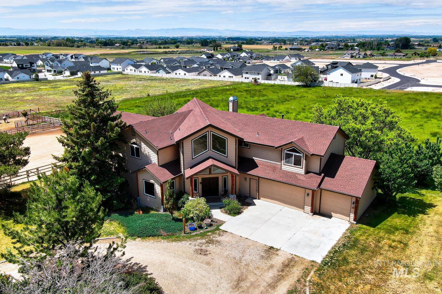 Aerial view of residential area