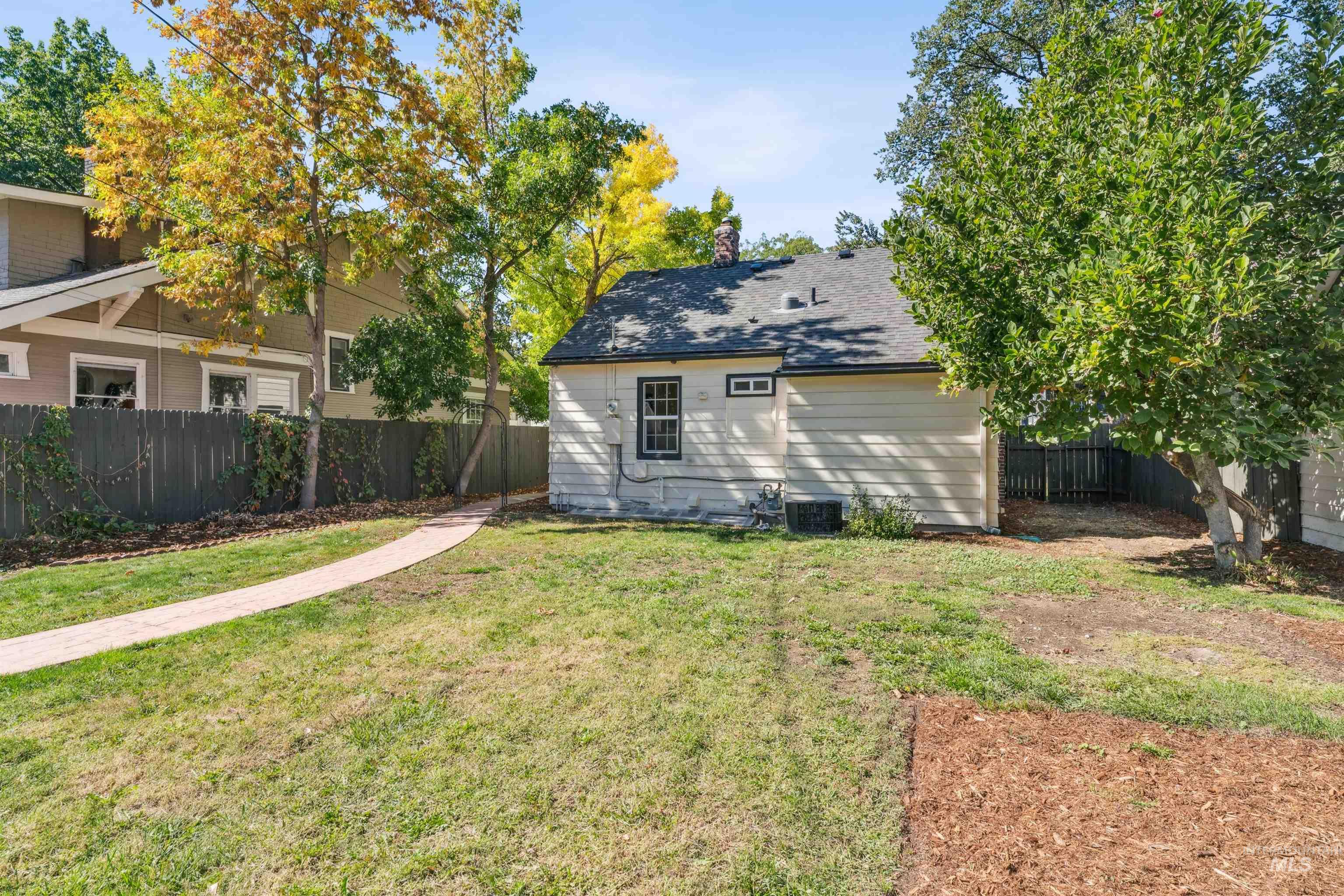 Back of property with a fenced backyard