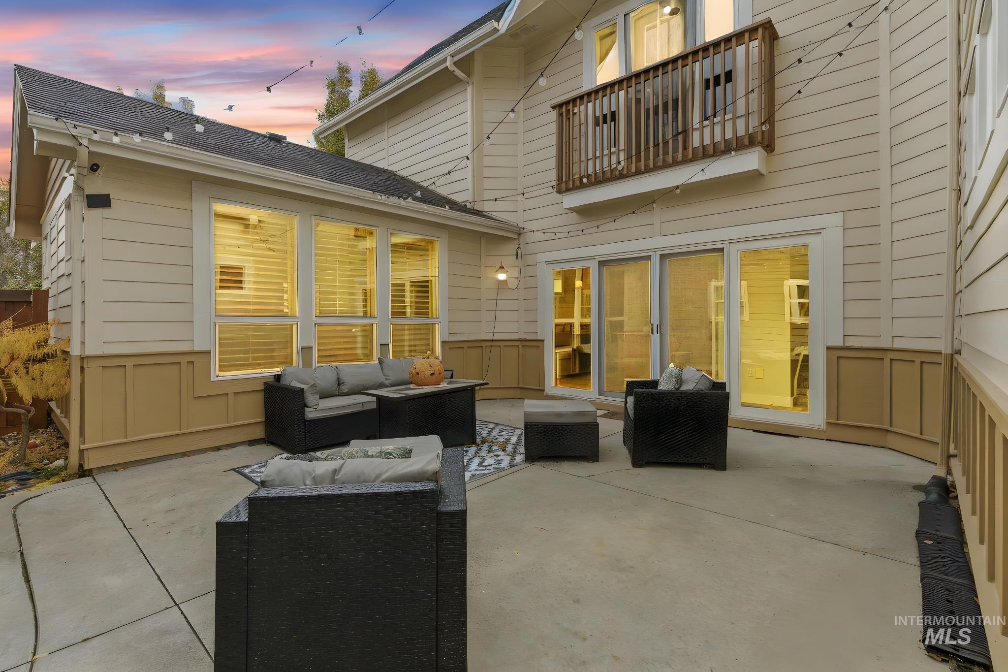 Connected to the kitchen area.