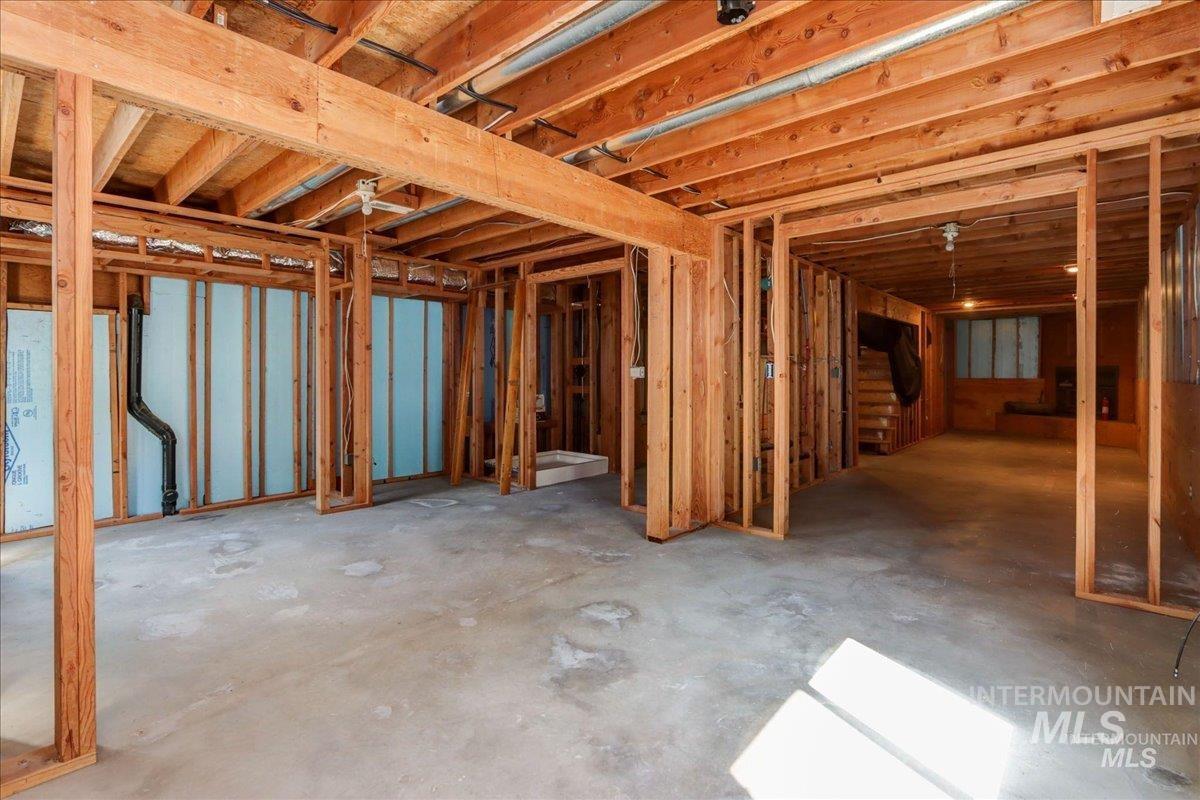 View of unfinished basement